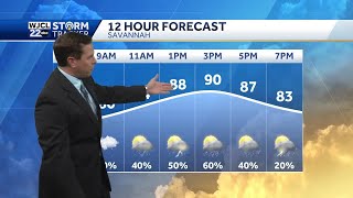 Showers and storms are likely for the Savannah area