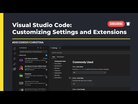 VS Code text editor: How to customize settings and add extensions