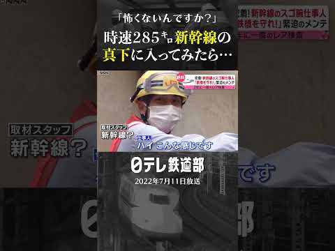 【怖くない？】新幹線を下から見たら… 時速285キロのすぐそばで検査する仕事人たち〔日テレ鉄道部〕