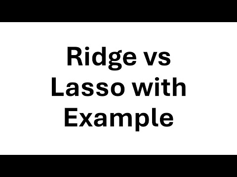 Ridge Vs Lasso Regression with Example in Tamil #machinelearning #ridgelasso
