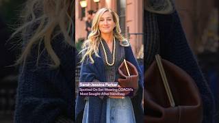 #SarahJessicaParker spotted wearing COACH's  most sought-after bag while filming. (credit: getty)