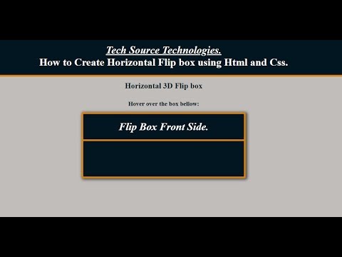 How to Create Horizontal Flip box using html and css | Flip box in html