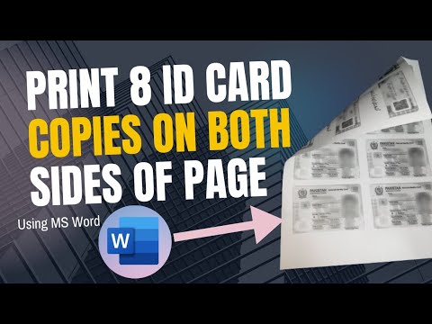 How to Print 8 Id Cards on both sides of a page