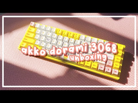 akko dorami keyboard unboxing + sound test