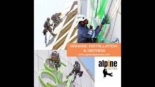 Alpine Rope Access UAE Signage Installation in Abu Dhabi #alpineaccesssolutions #ropeaccess #UAE