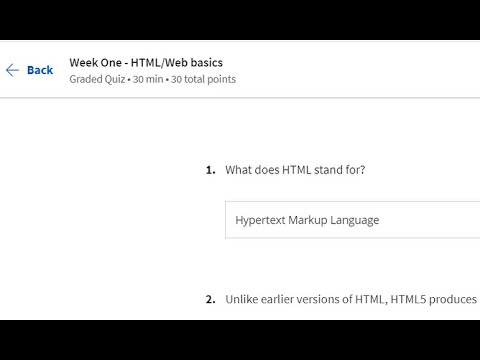 HTML Week 1 Question and Answers - Coursera