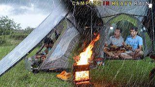 🌧️ Wild Camping in Heavy Rain | Cozy Tent Life with Relaxing Rain Sounds 🌲Camping Video #raincamping