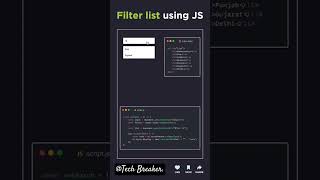 Filter list using JS || #viralvideo #codetricks #webdesign #filter #tricks #like #comment #shorts