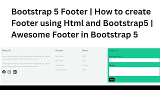 Responsive Footer Design using Html & Css and bootstrap 5