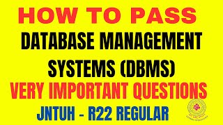 Database Management Systems important questions | DBMS Important Questions for BTech JNTUH ||#DBMS