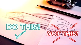 Sketching Trick for BEGINNERS! DO YOU SKETCH CARS LIKE THIS?
