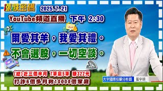 2025.7.21 張宇明台股解盤  爾愛其羊，我愛其禮。不會選股，一切空談！【#張宇明分析師】