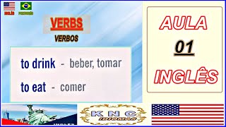 🗽📚AULA 01 DE INGLÊS PARA INICIANTES, VOCABULÁRIO, FRASES E VERBOS EM INGLÊS E PORTUGUÊS