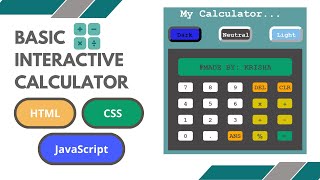 Basic Interactive Calculator Project Demo | HTML, CSS, JavaScript Tutorial