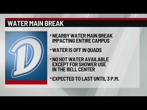 Water main break causing issues on Drake University campus