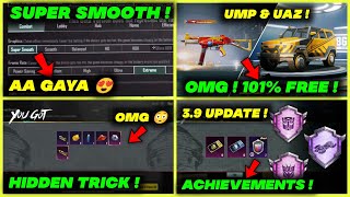 101% UNLOCK 🔥SUPER SMOOTH NOT SHOWING l FREE UAZ & UMP UPGRADE GUN | BGMI 3.9 UPDATE ACHIEVEMENT !