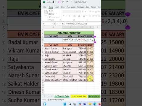 #excelformula #vlookup  📌How to Use the Advanced VLOOKUP Formula in Microsoft? | #raghavxlprime2_0
