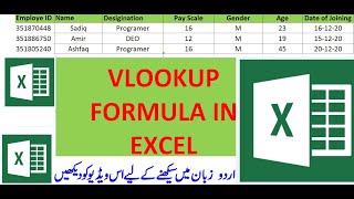 Excel VLookup Formulas for Beginners in Urdu Hindi 2021,