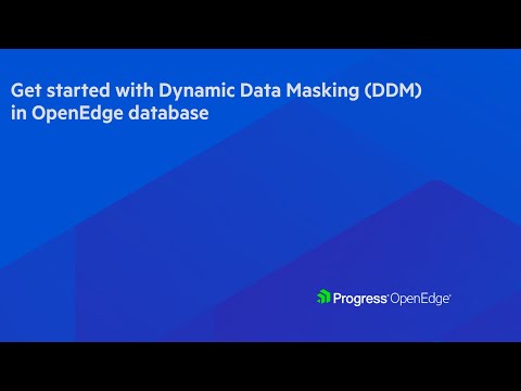 Get started with Dynamic Data Masking (DDM) in OpenEdge database