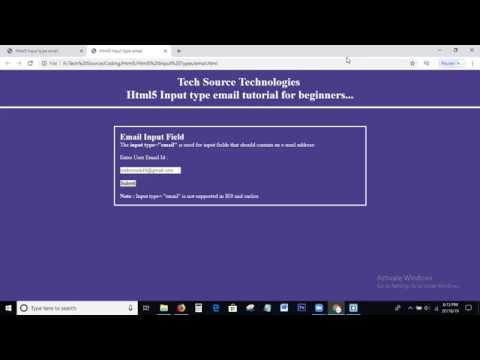 Html5 Input type email | Html5 Input type = "email" | Html Input types