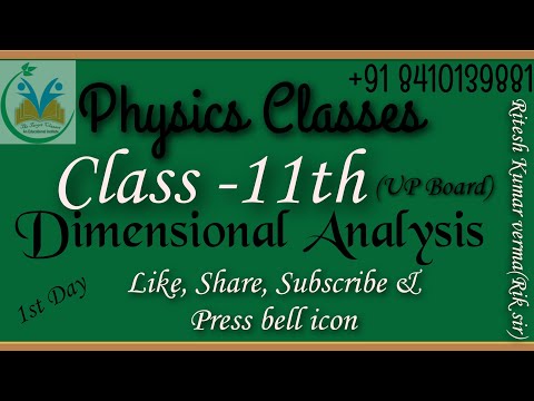 #Dimensional Analysis#Class-11th#1st Day#