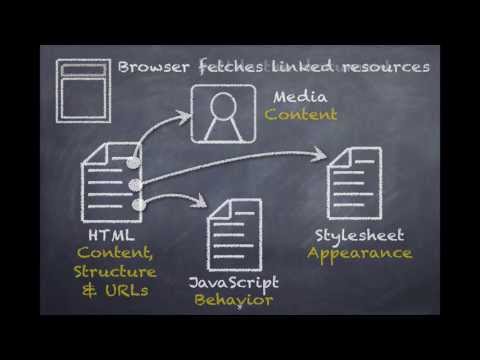 How a web browser builds and displays a web page