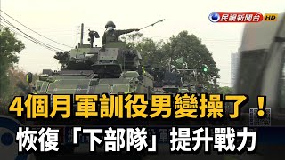 4個月軍訓役男變操了! 恢復「下部隊」提升戰力－民視台語新聞