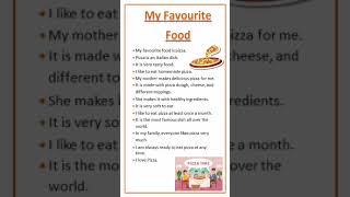 Essay on My Favourite Food-Pizza #shortsyoutube #easytolearn #essaywriting#essay#englishessay#Shorts