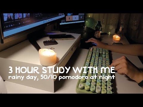 3 Hour Study With Me | Background Noise, Real Study, 10 Minute Break, Pomodoro