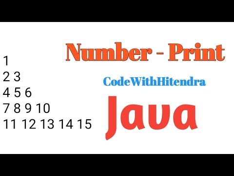 Question - 8 Print The Number In Java #codewithhitendra #java #number @ApnaCollegeOfficial