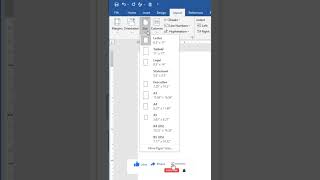 MS Word Page Size Option | #msoffice #msword #computerworld #shorts