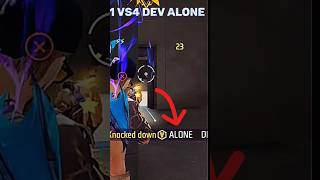 DEV ALONE Vs SURYA 1 Vs 4 👀🥵 don't miss and GARENA FREE FIRE 🥂 #freefire #shorts #devalone#nonstop