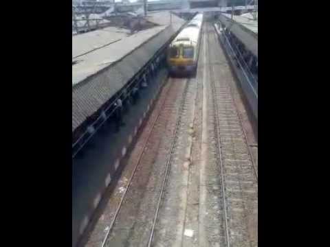 CSTM Bound Local Train arriving at Thane Station