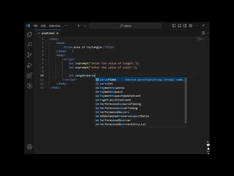 find a area of rectangle in js #javascript #javaprogramming #area #shorts #viralshorts