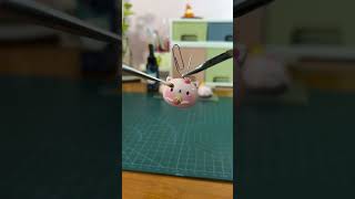 Glaze with me | Glazing with UV resin #clay #claykeychain #uvresin #clayvideos #coldporcelainclay
