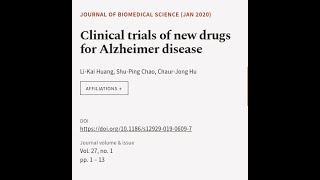 Clinical trials of new drugs for Alzheimer disease | RTCL.TV