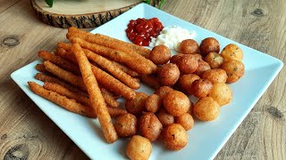 Dışarıda Yediklerinizden Daha Lezzetli 😋 Çıtır Çıtır Patates Topları ve Patates Çubukları 👍