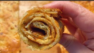 【美食】懒人版葱油饼新做法 不用平锅 用烤箱  手不沾面 外脆里软 简单美味 没油烟/Make scallion pancakes