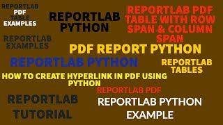 REPORTLAB|REPORTLAB PYTHON TUTORIAL|How To CreateTable With Span In Pdf Using Python|PART:28