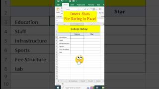How to insert stars for rating in excel | rept formula #shorts #interviewquestions #viral #excel