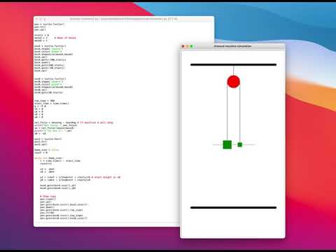 Simple Atwood machine simulation in Python using the turtle module