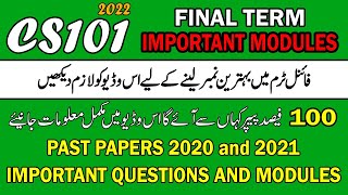 CS101 Final Term Most Important Modules and Past Papers | CS101 Important Modules Final Term