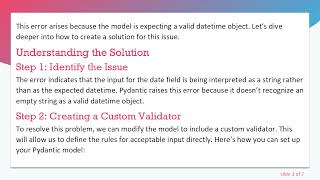 How to Validate Dates in Pydantic While Allowing Empty Strings