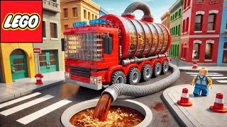 LEGO Sewer Cleaning Truck with Water Pump & Sucker