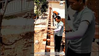 Real Shot: Red Brick Wall Laying at Construction Site 🧱 #RedBrickLaying #ConstructionSite