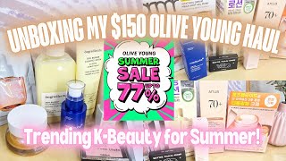 Unbox My $150 Olive Young Global Haul with Me | NEW Korean Beauty for Summer 2025 (No Voiceover)