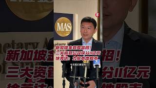 新加坡金管局出招！三大资管公司获分11亿元 徐芳达：力挺本地股市 #zaobaosg #sgnews #shorts