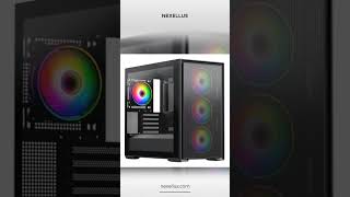 Vida Notus Black ARGB Gaming Case w/ Glass Side, Micro ATX, Mesh Front, 4x ARGB Fans, 6-Port PWM ...