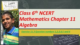 Saury Singh Rana-Class 6th NCERT Mathematics Chapter 11 Algebra Exercise11.3 Question no.1,2,3,4,5,6