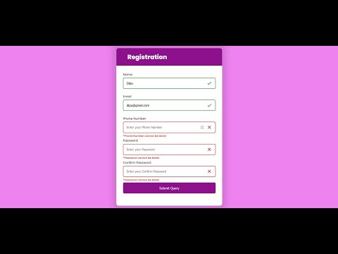 Form Validation HTML, CSS And JavaScript with Free Source Code || JavaScript Validation
